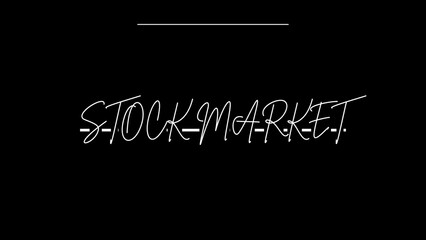 stock market written on black background