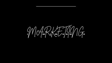 marketing word written on black background