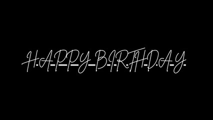 happy birthday written on black background