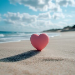 Love in nature Heart-shaped stone on the sandy beach picture