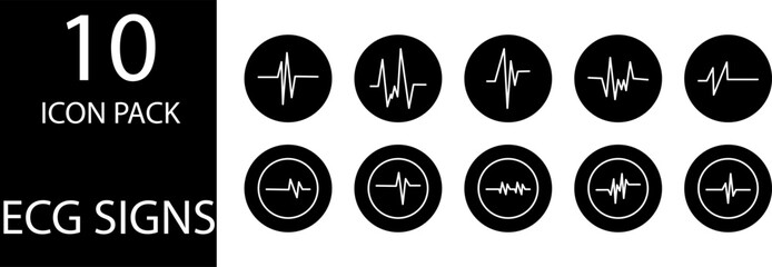 
simple ECG symbol icon set design
