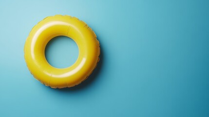 Bright Yellow Inflatable Pool Ring Summer Fun Beach Vacation Relaxation Swimming Pool Float Holiday Tropical Summertime Water Fun Accessory Bright    