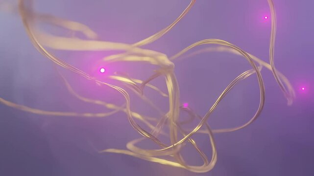 Hazy Gold Threads in Lavender Smoke