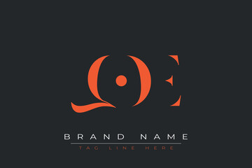 QOE abstract letter logo design. This logo is designed by three abstract letters.
