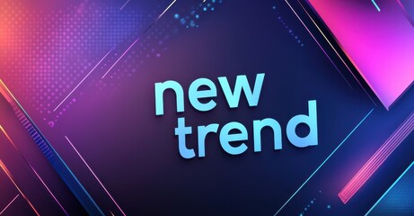 Modern abstract background design with glowing text effect on dark colors