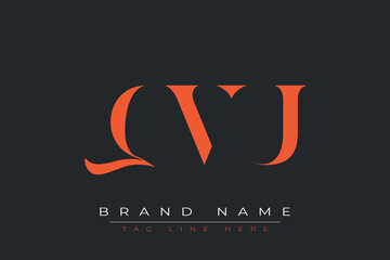 QVU abstract letter logo design. This logo is designed by three abstract letters.