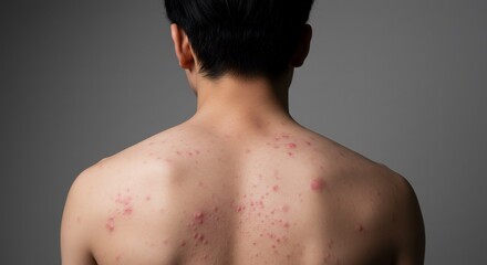 Naklejka premium Back acne treatment neutral background soft light. AI Generated