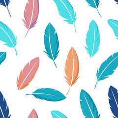 seamless pattern with feathers vectors