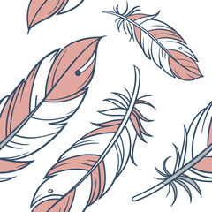 Obraz premium seamless pattern with feathers