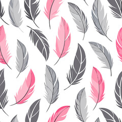 seamless pattern with feathers vectors