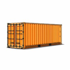 Minimalist vector icon of a shipping container with clean lines on white background