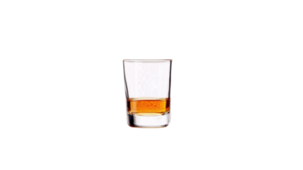 glass of cognac on transparent background