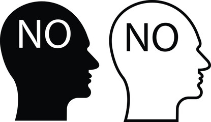 Human brain icon in flat line style set. isolated on transparent background