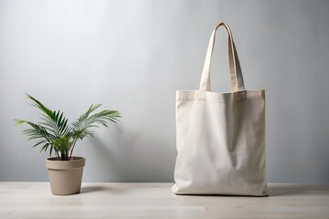 Realistic White Tote Bag Mock up for Branding, Logo Placement, and Product Presentation