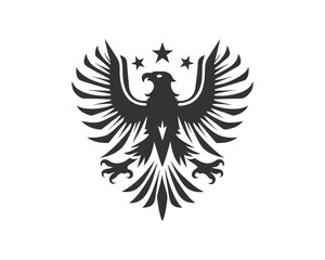 Eagle with silhouette wings vector