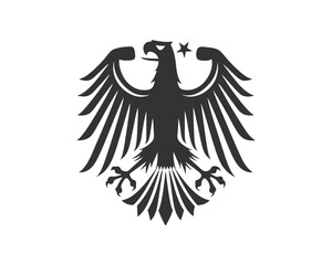 Eagle Heraldic coat of arms silhouette vector shield with wings 