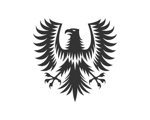 Eagle Heraldic coat of arms silhouette vector