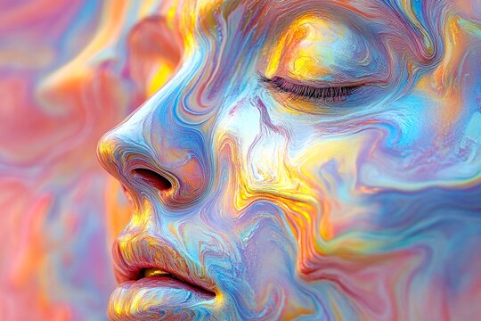 Weird images in mind. Hallucination - due to severe anxiety: abstract image of human state. Confusion and health. Metaphorical severe anxiety awareness of a mental illusion. Medicine and bra.