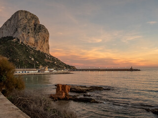 Sunset in December Spain, Calpe
