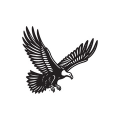 Obraz premium Simple California Condor Catching Vector Icon – Vintage Logo & Retro Illustration