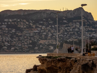 Sunset in December Spain, Calpe
