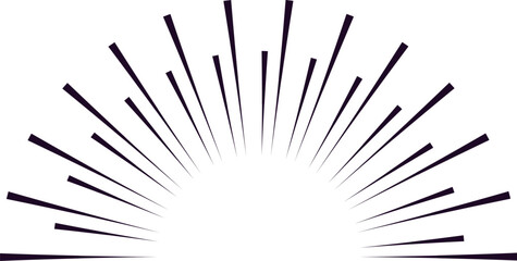 Obraz premium Radial lines radiating from a central point create a striking vintage sunburst or starburst effect against a clean white background, evoking a sense of dynamic energy and movement