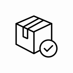 Package check icon vector sign