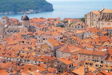 Aerial view of Dubrovnik's historic old town.