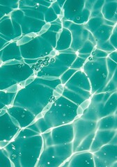 Teal Water Texture Sunlight Reflections. AI Generated