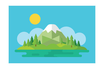 vector illustration of a mountain landscape