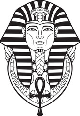 Pharaoh and ankh - Egyptian Symbol of Life