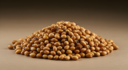 Pile of toasted sorghum grains presents a natural and rustic visual appeal