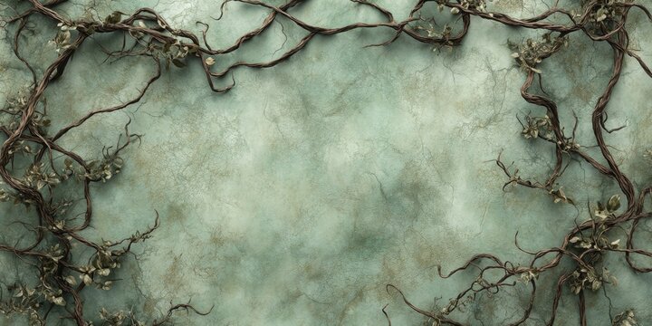 Intricate Vine Design on Textured Wall