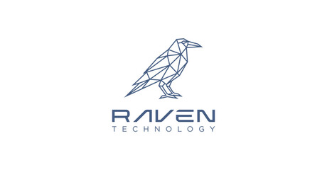 Raven Crow Geometric Polygonal Logo