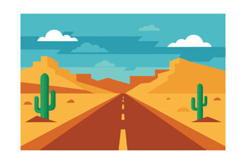 vector illustration of a desert landscape