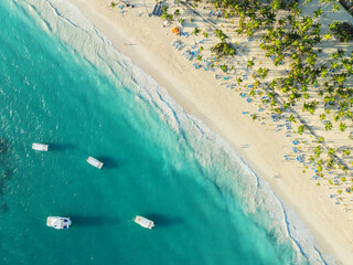 Aerial view of tropical beach, Dominican Republic