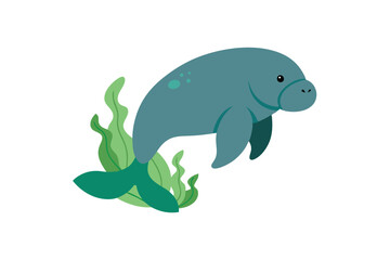 Fototapeta premium vector illustration of a cartoon dolphin