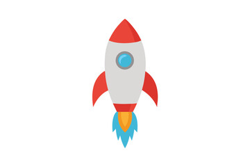 space rocket isolated on white