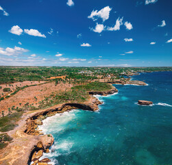 Aerial view of tropical beach, Dominican Republic