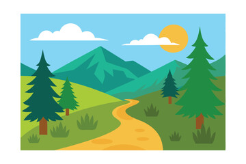 Fototapeta premium landscape with mountains and trees