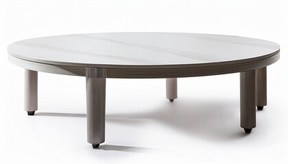 round coffee table or end table isolated on white background with clipping path small round white table with 3 legs on white background