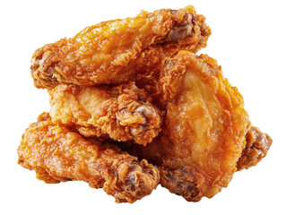 Crispy Fried Chicken Wings Isolated on Transparent Background