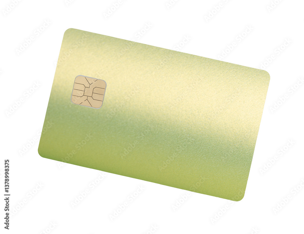 Poster card with pearlescent texture. glossy plastic credit or debit card with chip, shining gradient, eleg