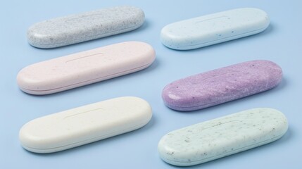 Colorful minimalist pebble shaped cases for personal organizing or portable storage solutions