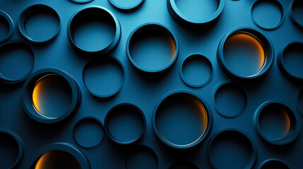 Dynamic Abstract Background with Overlapping Blue and Gold Circles