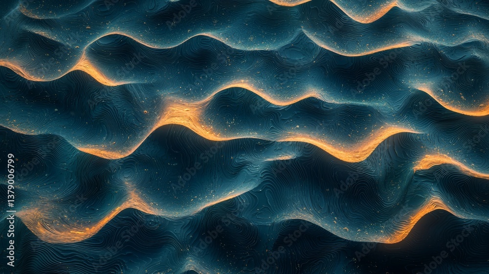 Canvas Prints a close up of a blue and orange pattern on a black background