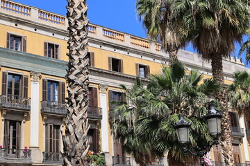 Blick in das Zentrum der Stadt Barcelona in Spanien	