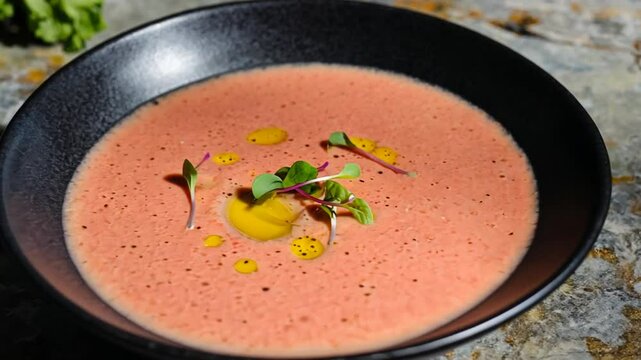 Typical salmorejo dish.
