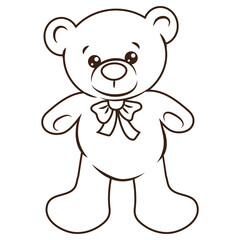 Cute standing toy bear vector cartoon illustration