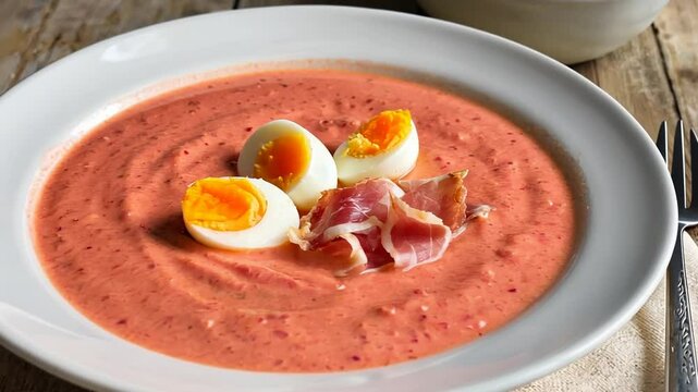 Typical salmorejo dish.